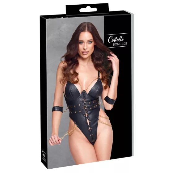 Cottelli - láncos bondage body (fekete)