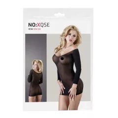 NO:XQSE - Hosszúujjú, átlátszó cicaruha - fekete (S-L)