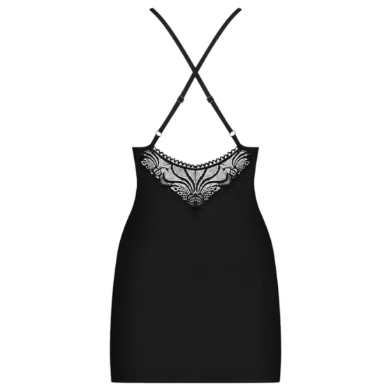 Obsessive 828-CHE-1 - strasszos pántos ruha és tanga (fekete)