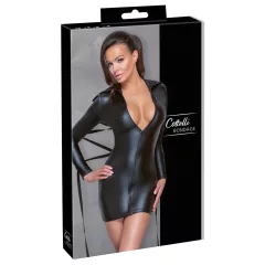   Cottelli Bondage - Fényes hatású ruha, kötözővel (fekete)