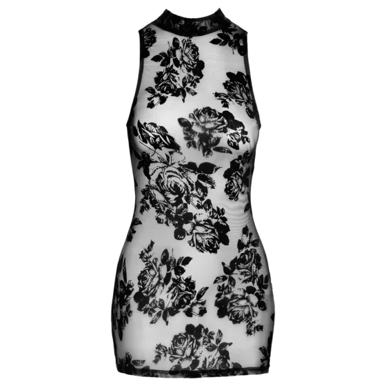 / Noir - rózsás, ujjatlan miniruha (fekete)