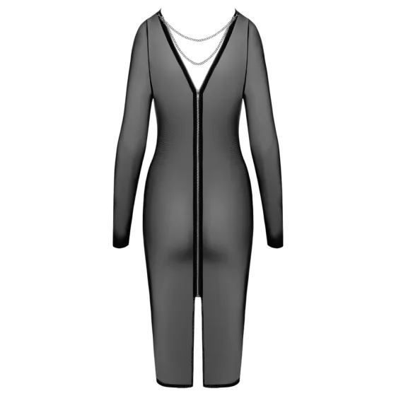 Cottelli Party - áttetsző, cipzáras ruha (fekete)