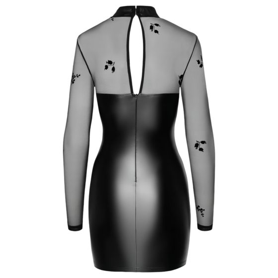 Noir - átlátszó felsős fényes ruha (fekete)