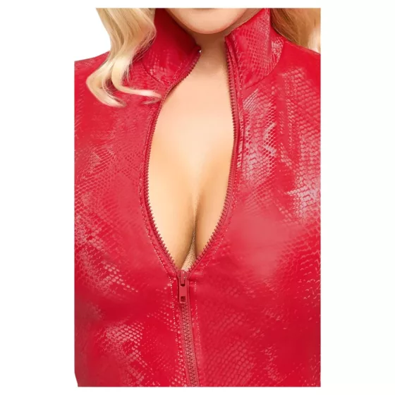 Cottelli - kígyóbőr mintás miniruha (piros)