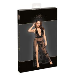 Noir - teljesen átlátszó virágmintás maxiruha (fekete)