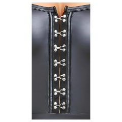 Cottelli - fényes miniruha rakott szoknyával (fekete)