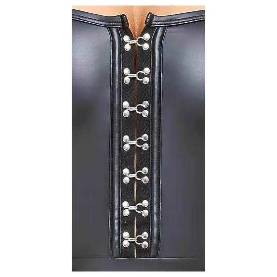 Cottelli - fényes miniruha rakott szoknyával (fekete)