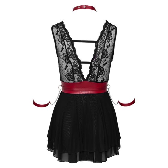 / Cottelli Bondage - nyakpántos csipkés babydoll (fekete)