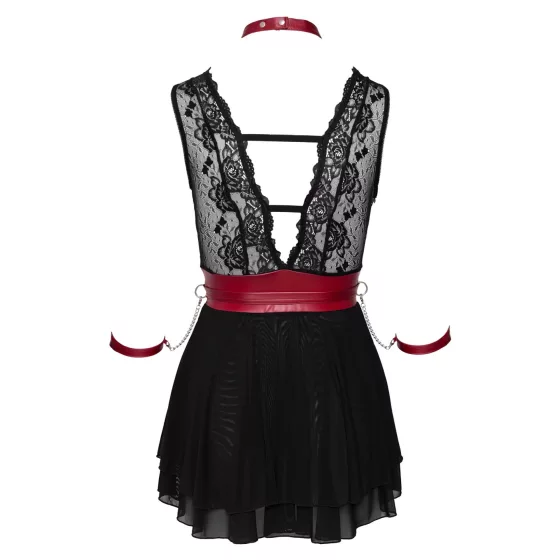 / Cottelli Bondage - nyakpántos csipkés babydoll (fekete)