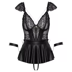 Cottelli Bondage - csipkés miniruha bilincsekkel (fekete)