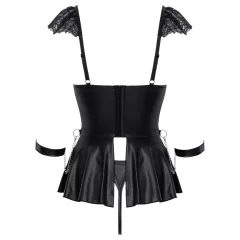 Cottelli Bondage - csipkés miniruha bilincsekkel (fekete)