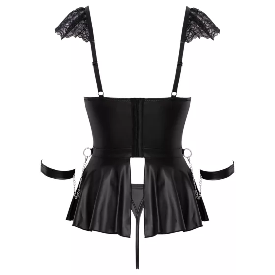 Cottelli Bondage - csipkés miniruha bilincsekkel (fekete)
