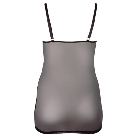 Cottelli Plus Size - csipkés átlátszó hálóing (fekete)