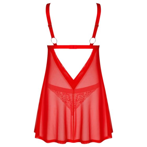 Obsessive Elianes - csipkés babydoll szett (piros)