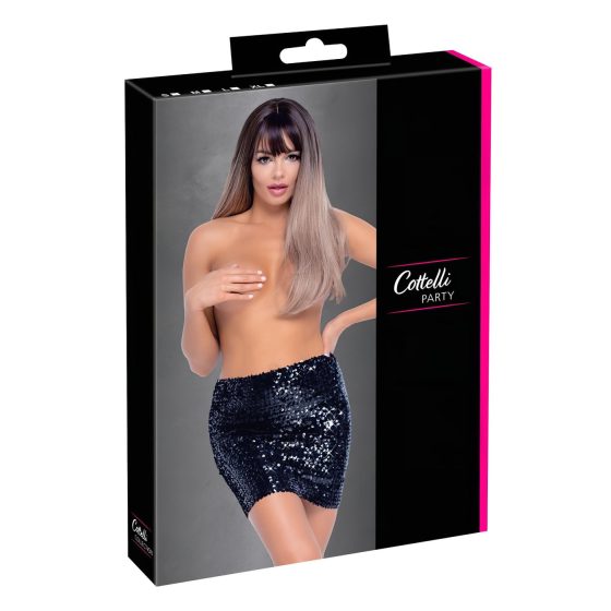 / Cottelli Party - fényes, flitteres szoknya (fekete)