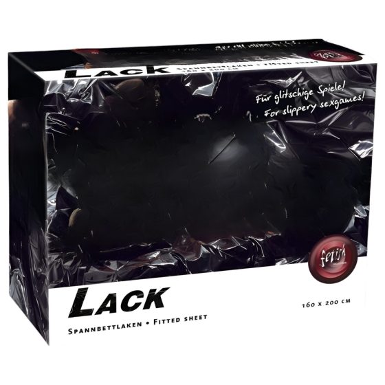 Lakk lepedő - gumis - 160x200cm (fekete)