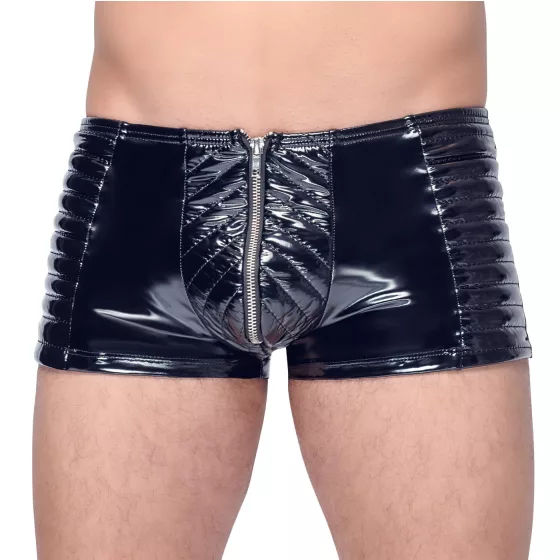 Black Level - cipzáras, fényes férfi short (fekete)
