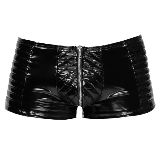 Black Level - cipzáras, fényes férfi short (fekete)