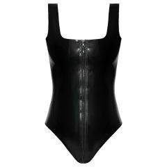 LATEX - végig cipzáras latex body (fekete)