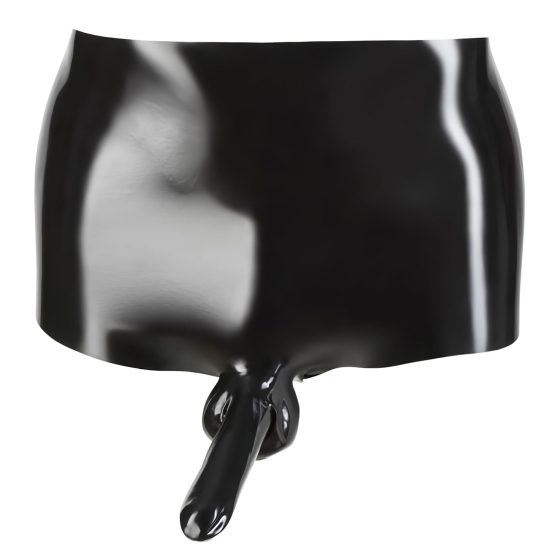 LATEX - boxer + péniszköpeny (fekete)