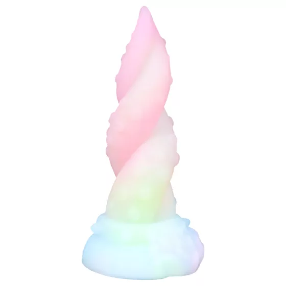 OgazR Kraken - csavart polipkar dildó - 18 cm (szivárvány)