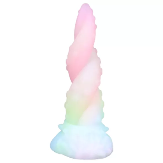 OgazR Kraken - csavart polipkar dildó - 18 cm (szivárvány)