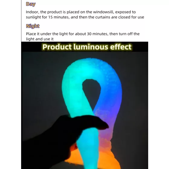 OgazR XXL Eel - foszforeszkáló anál dildó - 47 cm (pink)