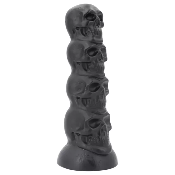 Topped Monster - koponya dildó - 22 cm (fekete)