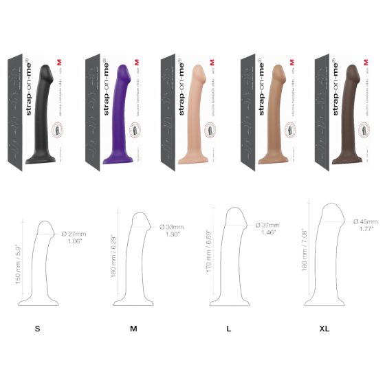 Strap-on-me Dual S - dupla rétegű dildó (fekete)