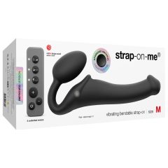 Strap-on-me M - felcsatolható vibrátor - közepes (fekete)