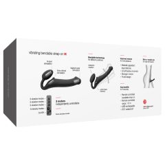 Strap-on-me M - felcsatolható vibrátor - közepes (fekete)