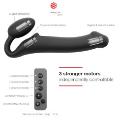 Strap-on-me M - felcsatolható vibrátor - közepes (fekete)