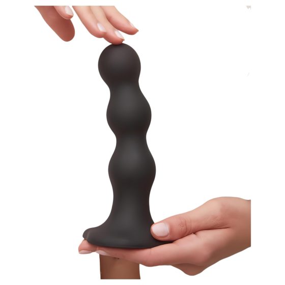 Strap-on-me Balls M - gömbös, tapadókorongos dildó (fekete)