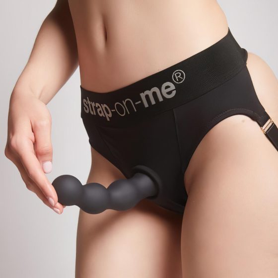 Strap-on-me Balls M - gömbös, tapadókorongos dildó (fekete)