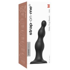   Strap-on-me Beads M - gyöngyös, tapadókorongos dildó (fekete)