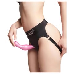   Strap-on-me Curvy M - hullámos, tapadókorongos dildó (pink)