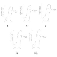   Strap-on-me M - kétrétegű, tapadókorongos dildó (fekete)