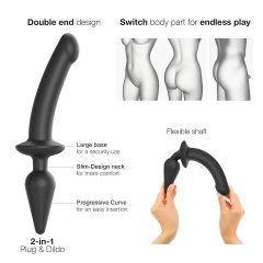   / Strap-on-me Swith Semi-Realistic XXL - 2in1 dildó (fekete)