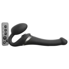   Strap-on-me S - felcsatolható, léghullámos vibrátor (fekete)