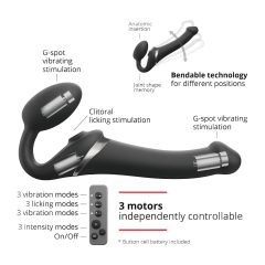   Strap-on-me S - felcsatolható, léghullámos vibrátor - (fekete)