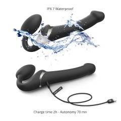   Strap-on-me S - felcsatolható, léghullámos vibrátor - (fekete)