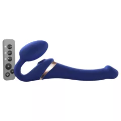   Strap-on-me S - felcsatolható, léghullámos vibrátor (kék)