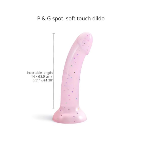Dildolls Starlight - tapadókorongos, csillagos dildó (pink)