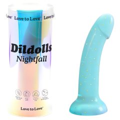   Dildolls Nightfall - tapadókorongos, csillagos dildó (türkiz)