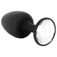   Dorcel Geisha Plug Diamond L - fehér köves anál plug (fekete)