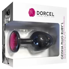   / Dorcel Geisha Plug Ruby L - fekete pink köves anál plug (nagy)