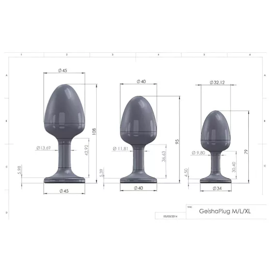 / Dorcel Geisha Plug Ruby L - fekete pink köves anál plug (nagy)