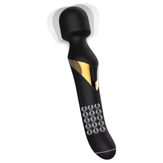 Dorcel Dual Orgasms Gold - 2in1 masszírozó vibrátor, wand masszírozó (fekete)