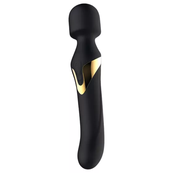 Dorcel Dual Orgasms Gold - 2in1 masszírozó vibrátor, wand masszírozó (fekete)