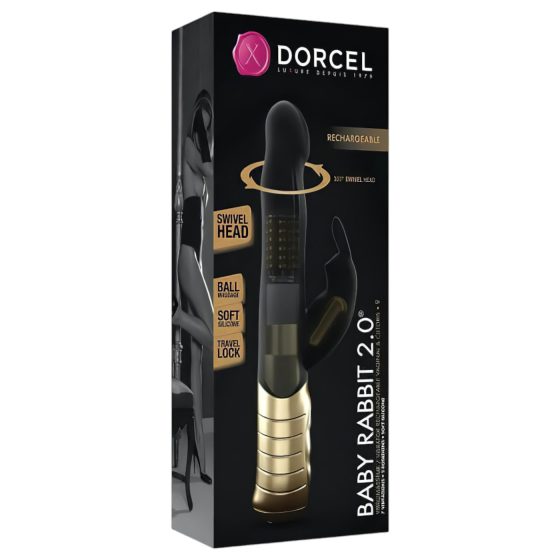 / Dorcel Baby Rabbit 2.0 - csiklókaros vibrátor (fekete-arany)